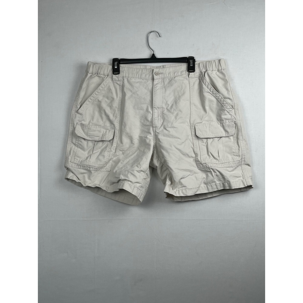 Savane Mens Cargo Shorts Size 42 Elastic Waist Cotton Stone Beige 130 Stone